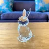 Objets décoratifs Figurines Lapin Minuscule Cristal Art Miniatures En Verre Animal Sauvage Ornement À Collectionner Cadeau De Noël Pour Enfants Maison Table Décor 230221