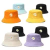 Hattar 2st/Set Children Summer Basin Hat Double Side Sun Kids Sheet Protection UV Flower Cap utomhus Wild Fisherman