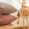 Cobertura simples de travesseiro com borlas decoração de casa decorativa 45x45cm Pillowcase sofá almofadas de arremesso