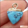 Charms Delicate Natural Stone Heart Rose Quartz Lapis Lazi Turquoise Opal Pendant DIY f￶r armband halsband￶rh￤ngen smycken g￶r dhuq4