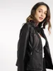 Damen Leder Faux 2023 Frühling Herbst Plissee Nähte Jacke Frauen Reißverschluss Dekoration Mode Schlank Windjacke Kurzmantel Oberbekleidung