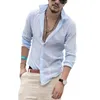 القمصان غير الرسمية للرجال أربعة مواسم للبلوزات Camisas de Hombre Chemise Homme Luxe Clothing Ropa Roupas Masculinas Vintage 230221