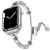 أسطواني كامل الحفر الفولاذ المقاوم للصدأ شريط الماس سوار الفخمة لترتيب Apple Watch 38/40/41mm 42/44/45/مم لحزام IWatch Series 3 4 5 6 7 8