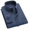 Herr t -skjortor Slim Fit Men's Business Casual Long Sleeve Shirt Classic Stripe Social Dress Plus stor storlek 8xl 7xl 6xl 5xl 4xl
