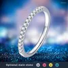 Cluster Rings Fashion Series One Row 0.33ct 925S Haute Clarté D Couleur VVS1 Lab-Créé CVD HPHT Moissanite Diamant Pour Les Femmes