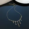 Pendant Necklaces Luxurious Diamond Studded Tassel Necklace Women's Vintage Water Drop Collar Chain Fashion Neck Jewelry Ornaments