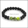 Braccialetti con ciondoli Moda Naturale Nero Pietra lavica Turchese Bracciale Aromaterapia Diffusore di oli essenziali per donne Uomini Consegna a goccia J Dh6He