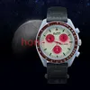 DHGate Bioceramic Planet Moon Mens horloges volledige functie Quarz Chronograph Watch Mission to Mercury 42mm nylon horloge limited edition master polshorloges