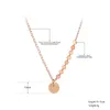 Chains Trendy Bohemia Stainless Steel Love Charm Pendant Necklaces Rose Gold Chain & Link Choker Necklace For Women N20071Chains