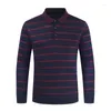 Heren T-shirts Top Grade modemerk ME's Polo Classic Striped T-Shirt For Men Solid Color Casual Long Sleeve Tops Men's Clothing