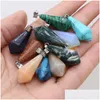 Charms 2022 Natural Stone Halvrecious Rough Mineral Agate Gem Diamond Pendant för att göra DIY -halsbandstillbehör Storlek 15x25m DHCFV