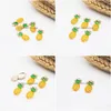 Charms 20 stcs/pack 11 5 24 5mm Mooie fruitanijn Pineapple Pendant voor oorbellen Druppel Alloy Sieraden maken Bevindingen Handgemaakte email Dhuuo