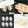 Charms 1Pair Yellow Shell Leaf Madreperla Monstera Ceriman Ciondolo Mop Fai da te Collana Orecchini Ciondola Foglie Creazione di gioielli Dhn06