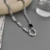 Ketens ulj hiphop eenvoudige paarse diamanten cirkel ketting vrouwelijke niche luxe zoete en coole ontwerp sleutelbeen ketting