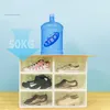 Otwarcie bocznej bocznej pudełka na buty do koszykówki przezroczyste plastikowe pudełka do przechowywania mężczyzn i damskich zagęszczone przerzutki Organizer Organizer High Heels Pojemniki