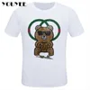 Camiseta masculina camiseta masculina camisetas de luxo de luxo camisetas de manga curta urso strass design masculino masculino top algodão casual plus size homem homem 4xl z0221