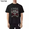 Herr t-shirts tshirt manlig strass skalle unisex par's skjorta smal fit 2021 sommar mode bomull högkvalitativ hiphop streetwear män topp z0221