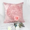 베개 3D 장미 꽃 자수 커버 자동차 소파 침대 장식 커버 홈 파티 웨딩 커플 장식