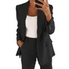 Pantalon de deux pièces pour femmes veste dame femme blazer poches de faux poches à manches longues élégantes