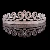 Tiaras barock prinsessa Diana William Kate Bridal Crown Tiaras Boutique Rhinestone Diadem Veil Tiara pannband Bröllop hårtillbehör Z0220