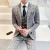 Men's Suits 2023 Spring Autumn Male British Style Suit Korean Youth Banquet Casual Three Piece Sets Groom Wedding Takim Elbise