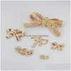 Charms Pack/Lot KC Gold Bowknot Pendants 5 Styles Metal For Diy Necklace Hair Smycken Making FindingsCharms Drop Delivery 202 Dhe4k