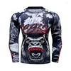 T-shirts pour hommes 2023 Vente Hommes Workout Gym Polyeste Rash Guard Designer Sublimation Imprimé Tees Homme Boxe MMA Grappling Vêtements