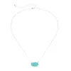 Pendant Necklaces Uer Unique Geometric Gem Shape Resin Neckalce For Women Silver Color Alloy Chain Necklace Fashion Jewelry Wholesale