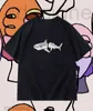 Herr t-shirts designer tees print brev mens casual tops t-shirt kvinnor t shirt shark graffiti kl￤der spray kort ￤rm s11 6b 0jvc