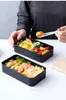 Ужины наборы стиля стиль двойной перекладной коробка пластикового отсека Bentobox для взрослых студентов