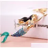 Keychains Lanyards Creative and Lovely Diamond Inlaid Mermaid Car Key Chain Womens Bag Accessories Turtle Animal Metal Pen DHXE5