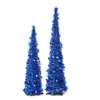 Decorazioni natalizie Paillettes lucide Albero decorativo artificiale pieghevole con luci 8 modalità Anno Decorazione domestica di Natale