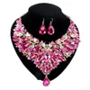 Ohrringe Halskette Mode Schmuck Champagner Kubikzirkonia wei￟e Kristallsets f￼r Frauen Wasser Drop Anh￤nger/Halskette/Ohrringe aus Dh9je Auskleiden