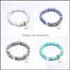 Bedelarmbanden mode 4 stijlen turquoise natuursteen armband vergulde hart liefde armbanden voor vrouwen yoga sieraden drop levering dhnqi