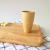 マグカップ家の木製カップ手作り天然木製ワインコーヒーティージュースマグカップ耐久性のあるブリーフ