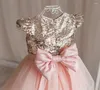 女の子のドレス母親の娘は子供を一致させる美しい誕生日パーティーガウン子供服