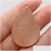Charms Dropshaped Pendants Natural Stone Pink Aventurine Gilt Edge For Jewelry Making Diy Necklace Earring Accessories Drop De Dhhwc