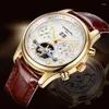 Montres-bracelets Mode Tourbillon Montre Mécanique Carnaval Multi Fonction Business Automatique Hommes Calendrier 30m Étanche Horloges Mannen