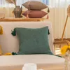 Cobertura simples de travesseiro com borlas decoração de casa decorativa 45x45cm Pillowcase sofá almofadas de arremesso