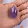 Charms Natural Stone Irregar 2050m Amethyst Crystal Pendant For Women Jewelry Making Halsband Drop Leverans Fynd Components Dhikc