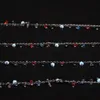 Chains 5Meter/lot Multicolor Cube Beads Rosary Chain Glass Link Gun Black Wire Wrapped Women Sweater JewelryChains