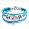 Braccialetti con ciondoli Moda 18Mm Bracciale con bottone a pressione Bottoni automatici in pelle Pu Bottoni fai da te Gioielli per donna Uomo Drop Delivery Dh8Yv