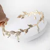 Tiaras Crystal King Crown 신부 헤어 액세서리 웨딩 리노 스톤 워터 드롭 잎 Tiara Elf Crown Headband Frontlet Brides Hair Jewelry Z0220