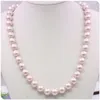 Kedjor 10mm rosa runda skal pärlhalsband kvinnor flickor diy tillbehör modesmycken gör design rosläpp hand mand ormentschains