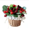 Decoratieve Bloemen Kransen 10st Goedkope Nep Fruit Glas Aardbei Rode Kers Meeldraden Mini Bes Kunstbloem DIY Bruiloften Kerst Decoratie T230217