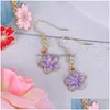 Charms 10st Pink Sakura Flower Eloy Emalj hängen för smycken tillverkar örhängen halsband nyckelkedjor tillbehör släpp leverera dhu35