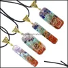 Hanger kettingen retro reiki genezing colorf chips steen natuurlijke chakra orgone energie ketting pendum amet orgoniet kristal druppel del dhzia