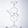 Unique Hookahs Glass Bong Bongs Infinity Waterfall Bong 12 Inch Recycler Universal Gravity Water Vessel Pipe Oil Dab Rig 14mm Female Joint With Bowl WP2182