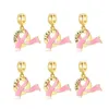 Charms Top Quality Pink Ribbon Lucky Pendants Beads Symbol Hope Believe Love Golden Fit Original European Bracelet Diy Jewelry Dh81N