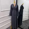 Ubranie etniczne 2023 Autusze zima Jalabiya Kaftan Abaya Dress for Women Dubai Turkey Eid Mubarak Loose muzułmańskie arabskie sukienki maxi islamskie